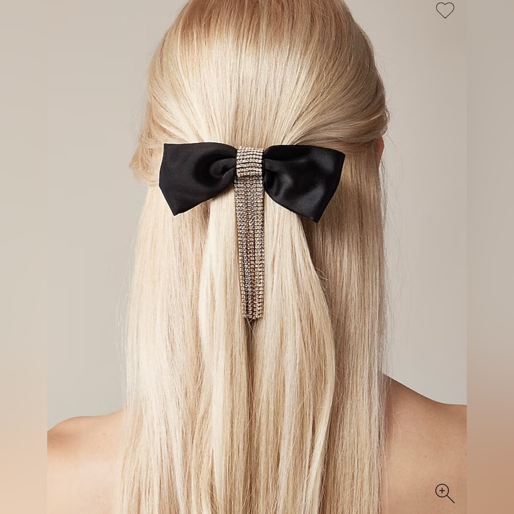 J.Crew Satin and rhinestone hair bow